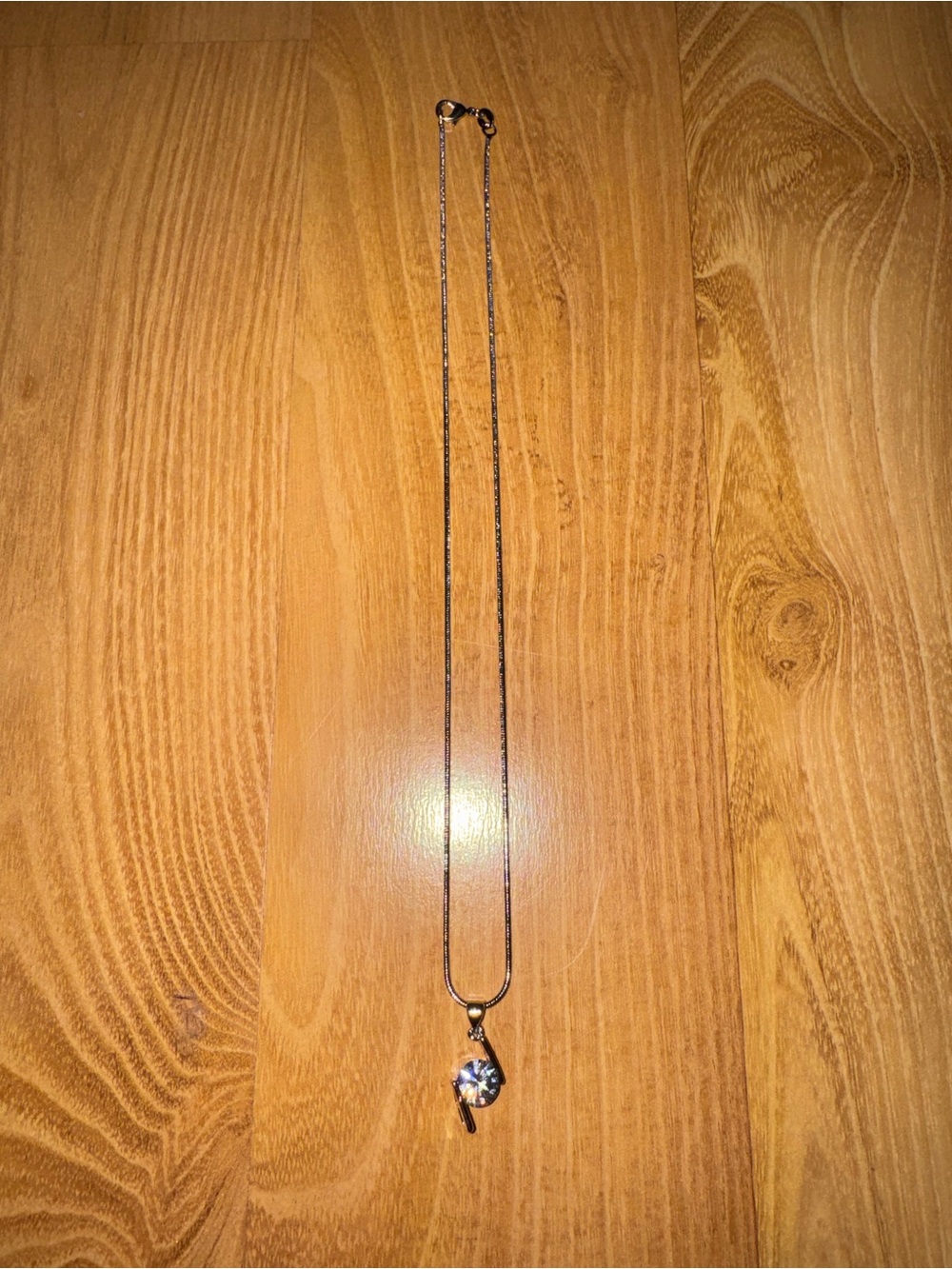 Baublebar Classic Silver Pendant Necklace with Clear Crystal
